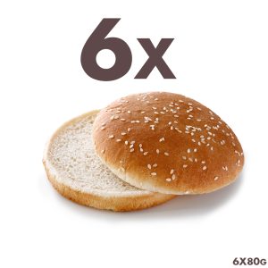 BB&B Hamburger Bun Sesame Seeds Sliced (6pc) – Frozen